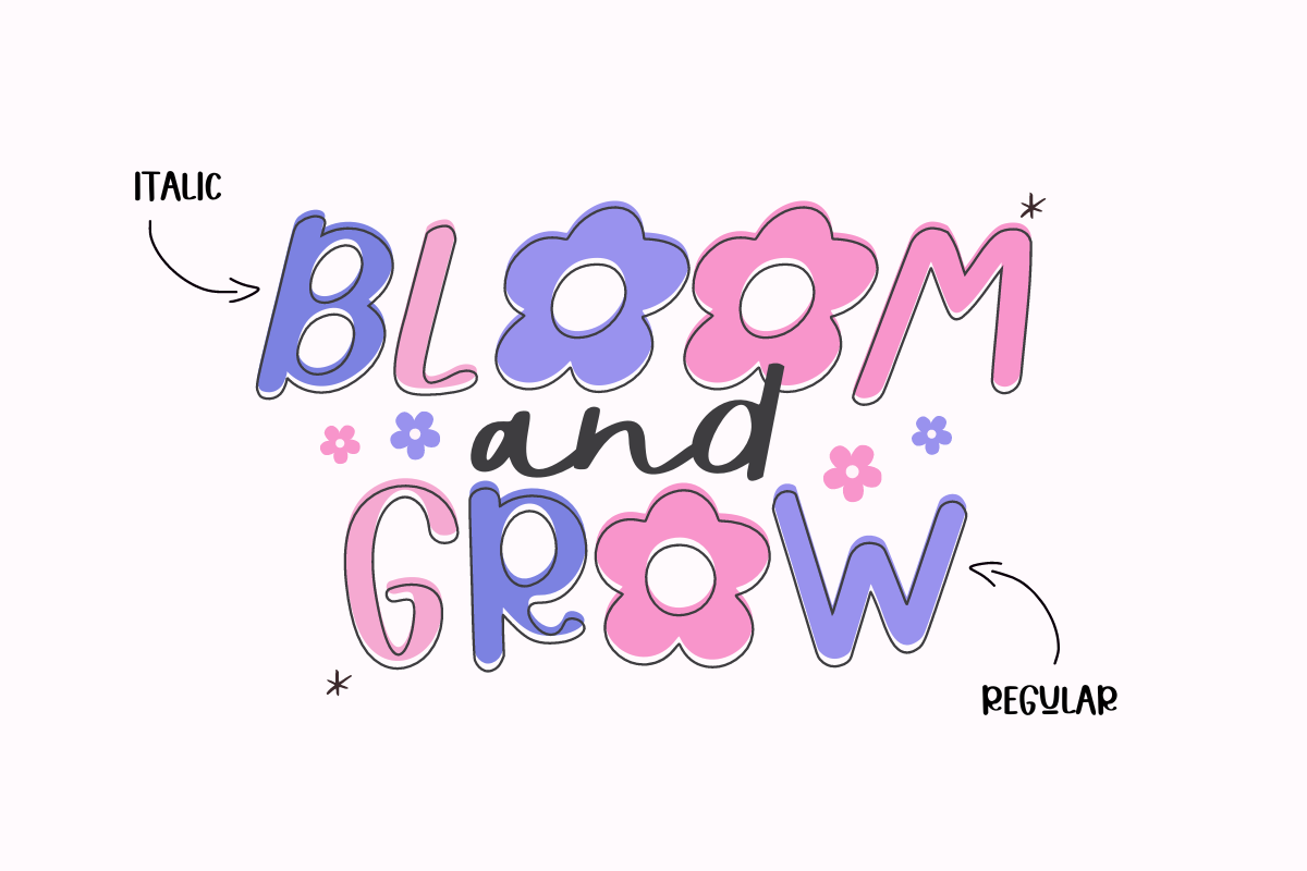 Blooming Dream Duo, a Handwritten Font by SaktiAvellin (Photo 2 of 9)