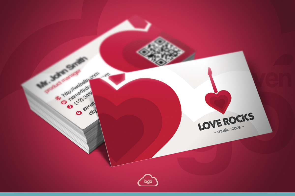 Love Rocks Business Card, a Business Card Template by Logo Heaven (Photo 1 of 5)
