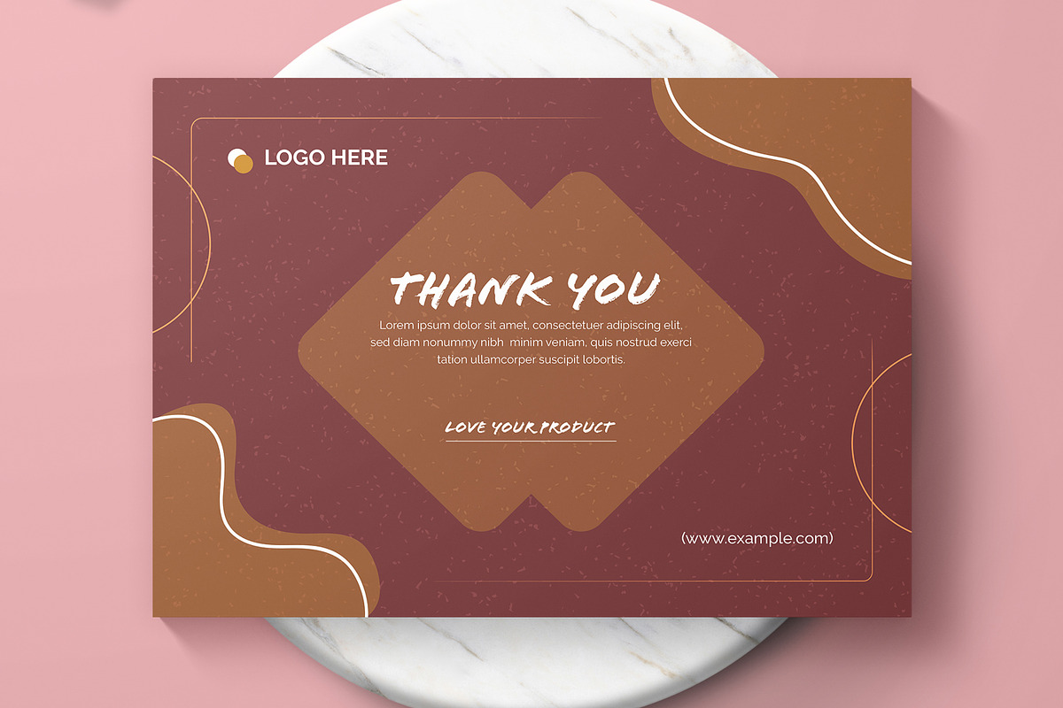 Thank You Card Template Layout, a Stationery Template by MightyDesign (Photo 3 of 6)