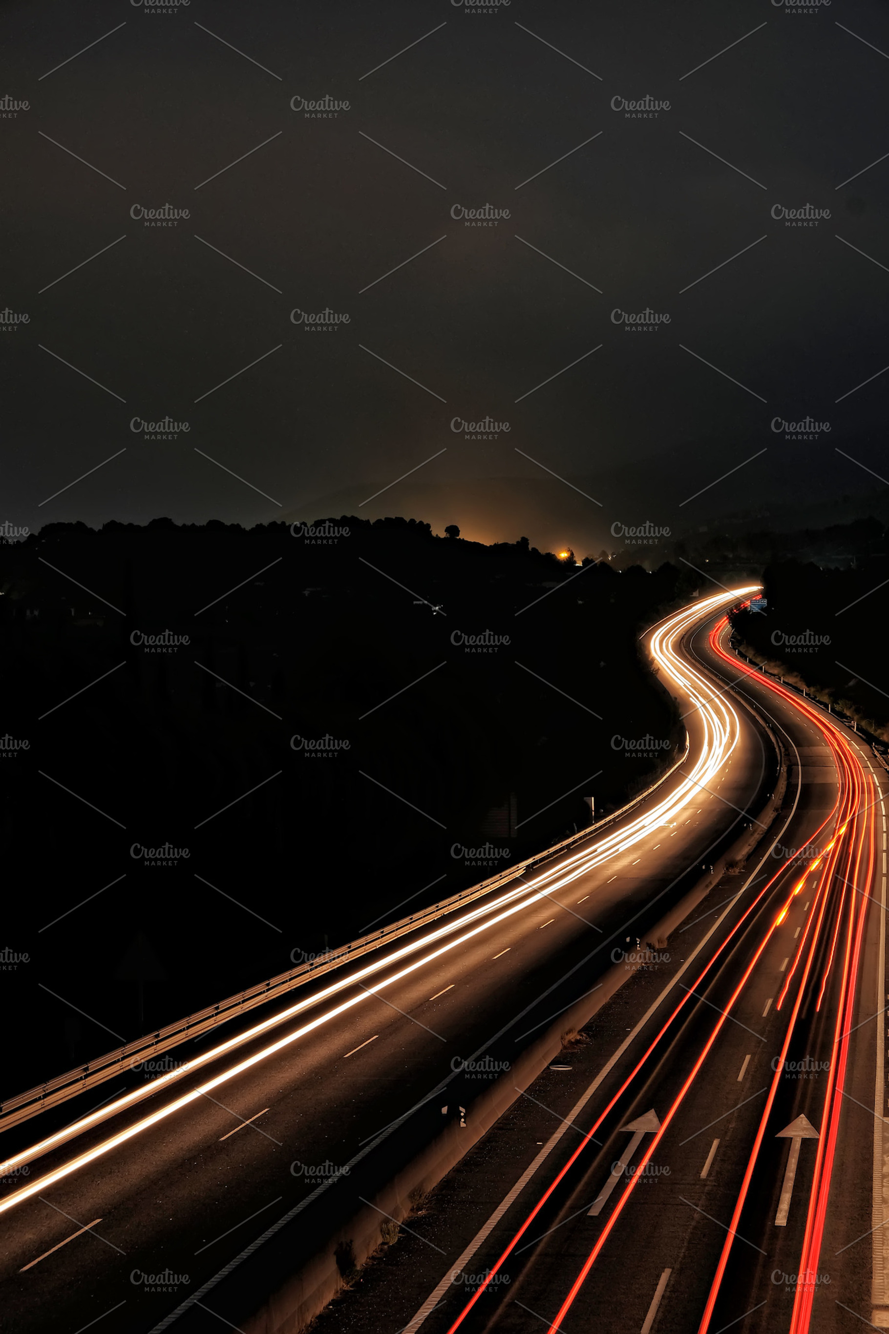 Light trails on the road, a Transportation Photo by Kynamuia