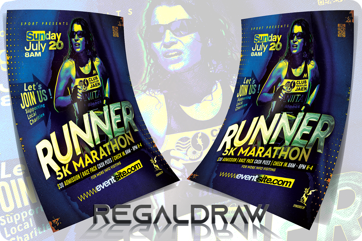 5K Marathon Sport Event Flyer, a Flyer Template by regalDRAW (Photo 2 of 3)