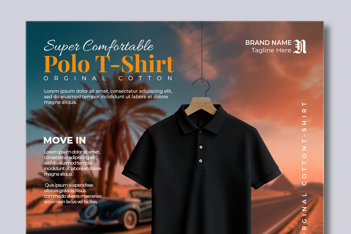 Super Comfortable Polo T-Shirt Mockup preview 3
