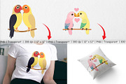 Clipart Love Parrot, a Graphic by Artnoy (Thumbnail 3 of 5)