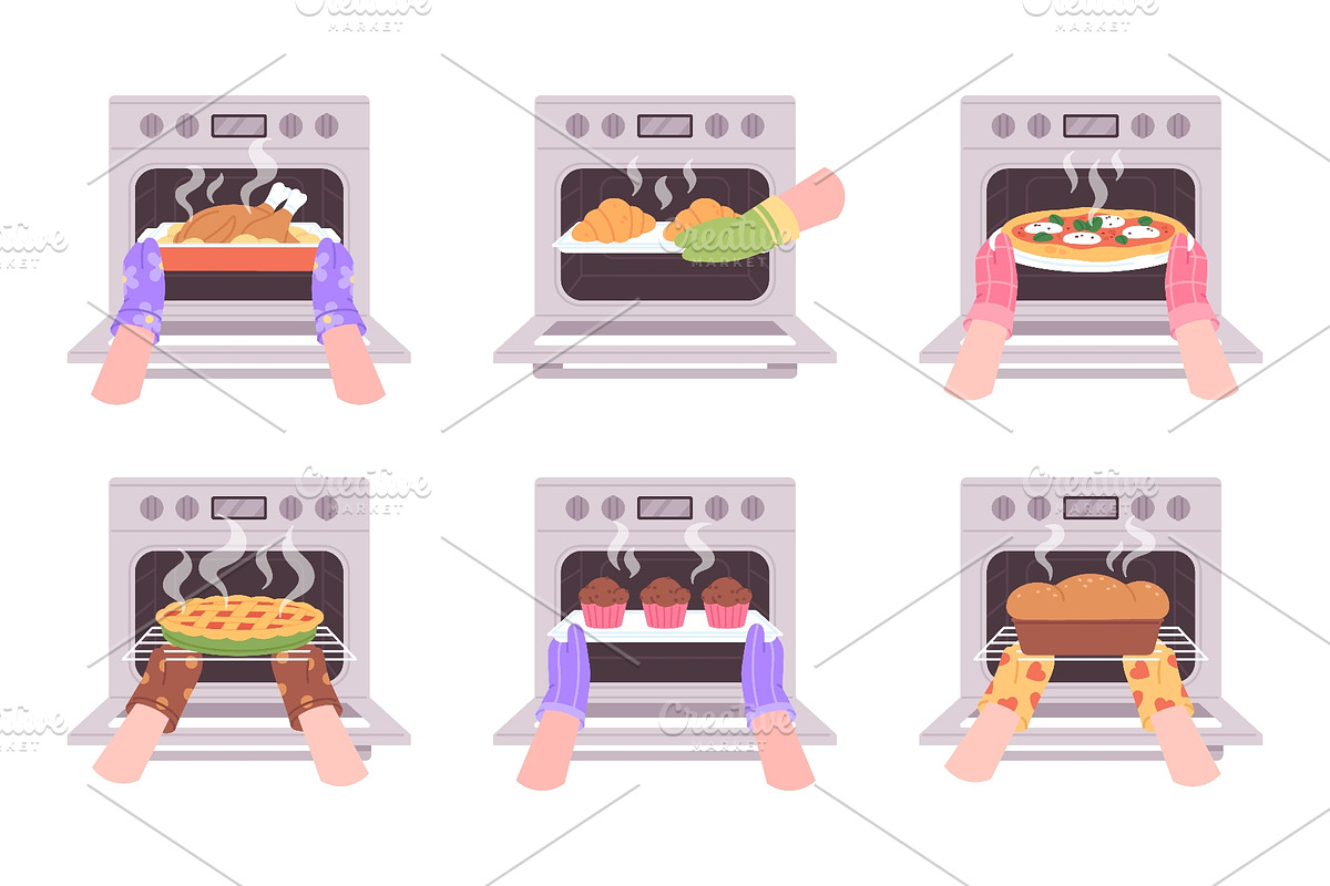 Hands cooking in gloves. Chefs take, a Food Illustration by LadadikArt (Photo 1 of 3)