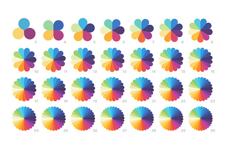 Infographic segmented flower pie