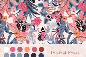 Tropical Peach Seamless Pattern