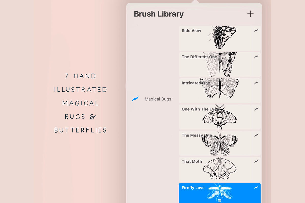 Butterflies and Bugs Procreate Stamp, a Brush Add-On by BohoCalligraphy (Photo 2 of 3)