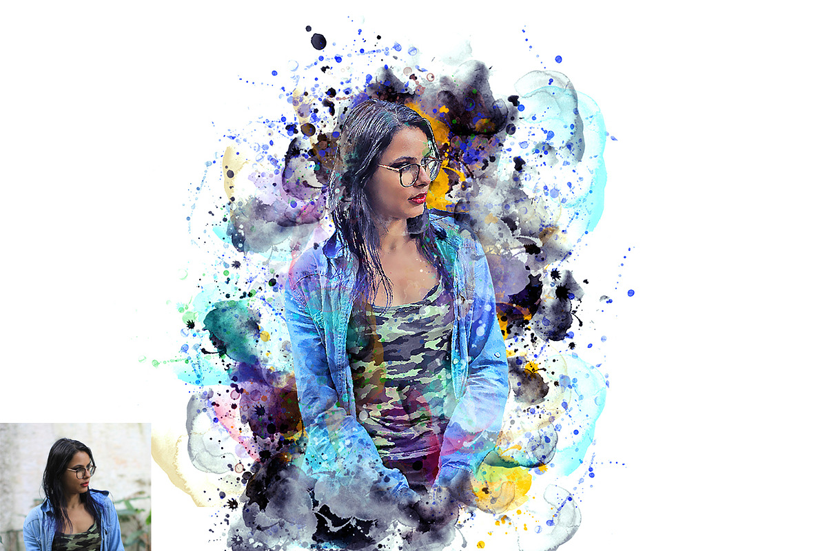 Splash Watercolor Photoshop Action, an Action Add-On by Studio Retouch
