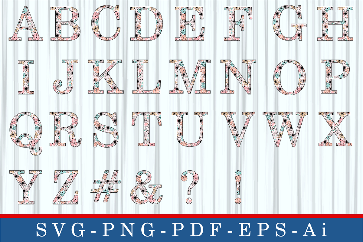 Floral Alphabet, Floral Font SVG, an Object Graphic by D2PUTRI (Photo 23 of 31)