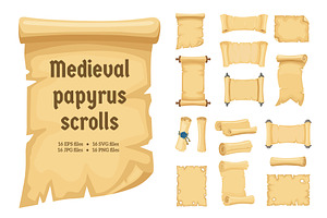 Medieval papyrus scrolls