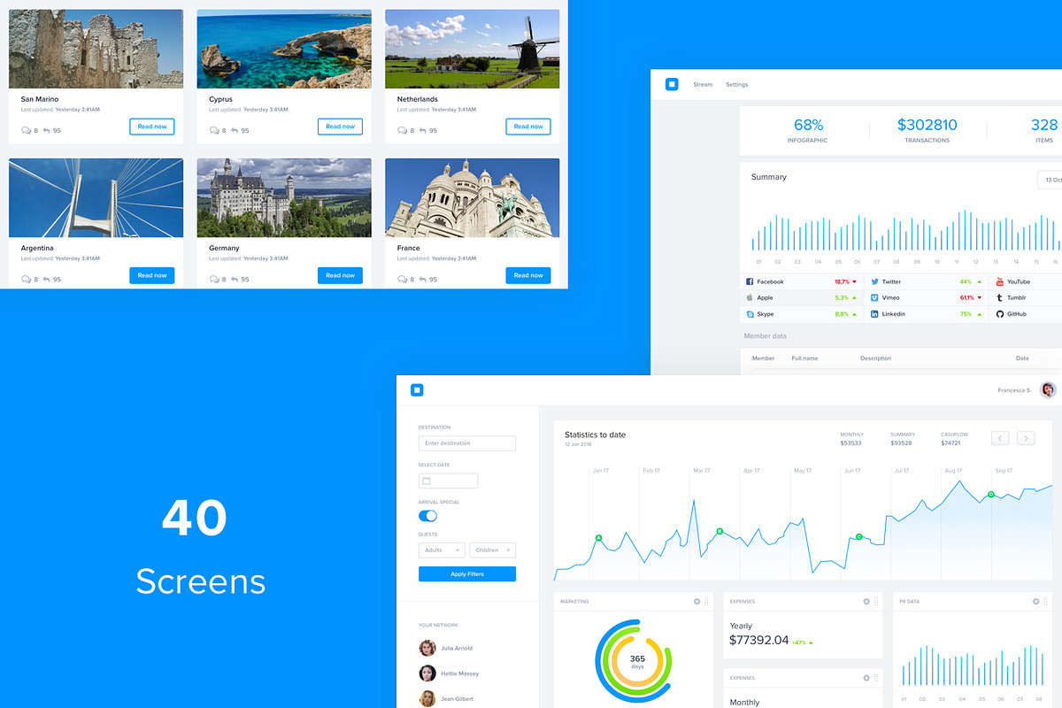 Dashboards UI Kit, an UI Kit Template by Giglio Designs (Photo 3 of 6)