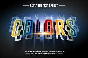 Color 3D editable text effect, a Layer Style Add-On by nicemorning