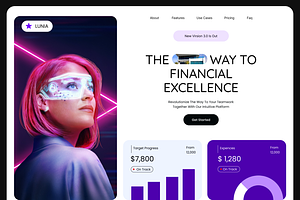 Lunia - Finance Website Hero, an UI Kit Template by Hammad Arif