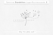 Feminine Dandelion logo+businesscard, a Branding & Logo Template by Whimsical Logoshop (Thumbnail 1 of 2)