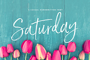 Saturday Script Brush Font, a Script Font by Nicky Laatz (Thumbnail 1 of 15)
