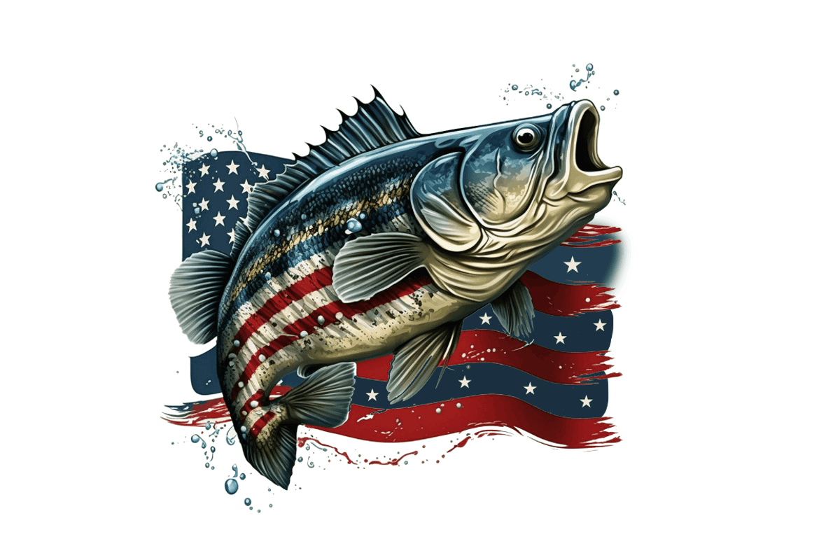 Fish American Flag Sublimation Clipa, an Object Graphic by Regulrcrative (Photo 4 of 7)