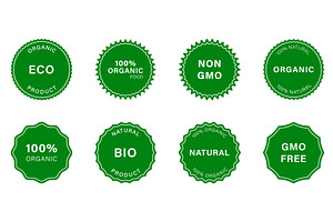 Natural Product Eco Stamp Set, a Food Illustration by Vector Creator
