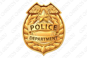 Police Badge Shield Star Sheriff Cop, an Object Illustration by Christos Georghiou