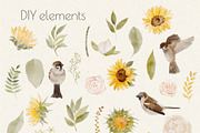 Watercolor Sunflower Set, a Decorative Illustration by Jenteva Art (Thumbnail 8 of 16)