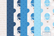 Shades of Blue Hot Air Balloons, an Illustration by Amanda Ilkov (Thumbnail 5 of 5)