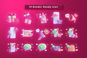 Discount 3d Illustration Icon