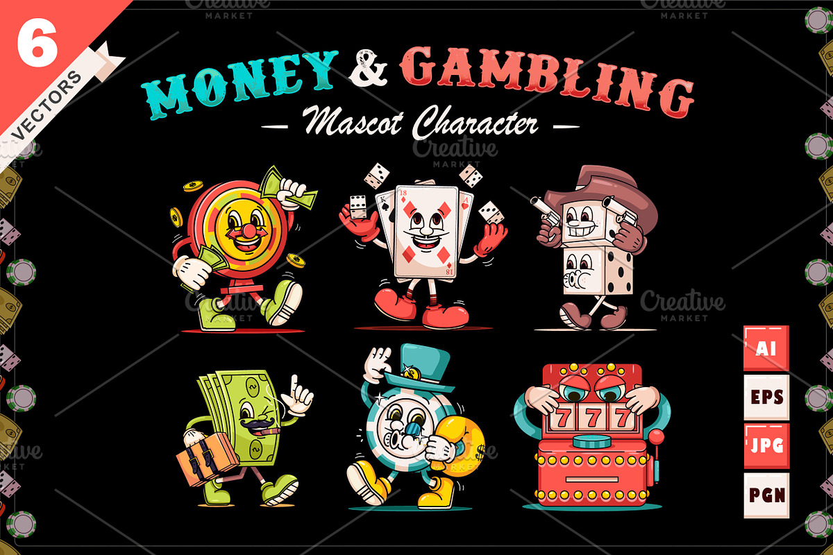 Money & Gambling Retro Mascot, a Work Illustration by Kevyn Creative (Photo 1 of 3)