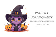 Cute Halloween Kawaii Cats. Sticker., an Animal Illustration by KENO Mascots (Thumbnail 8 of 8)