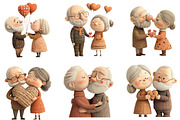 Whimsical Old Couple Valentine Day, an Illustration by CraftArtStudio (Thumbnail 4 of 6)