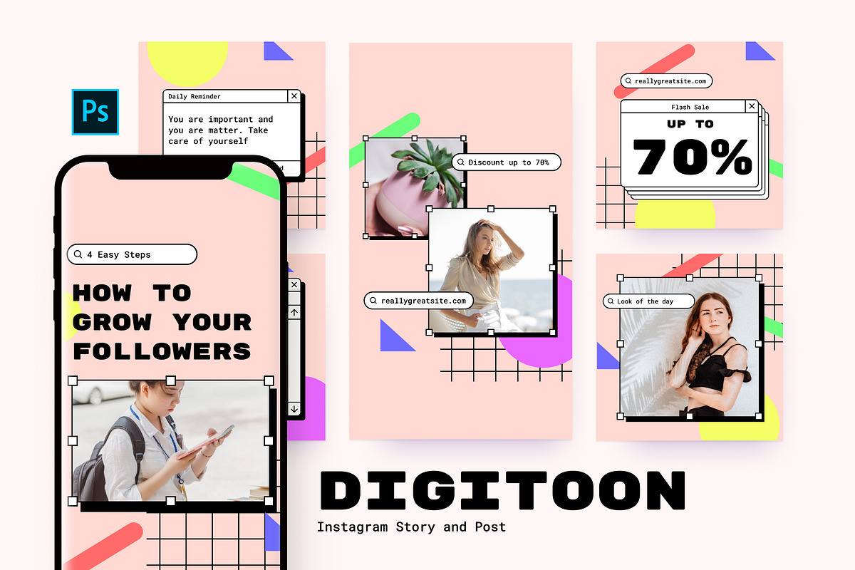Digitoon - Instagram Stories & Post, a Social Media Template by MYDesign (Photo 1 of 5)