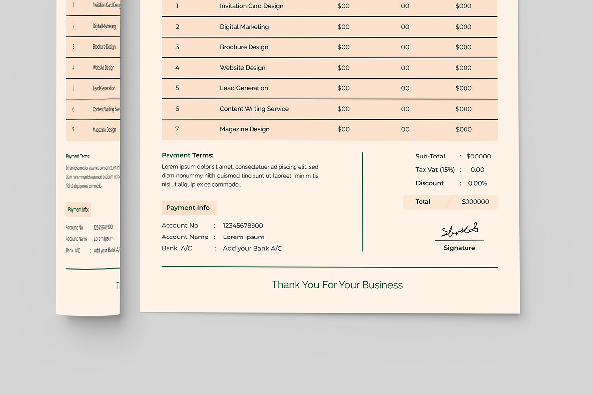 Invoice Design Layout, a Stationery Template by MightyDesign (Photo 3 of 8)