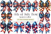 Watercolor 4th of July Bow Clipart, a Seasonal Illustration by DreamArtGraphic (Thumbnail 1 of 3)