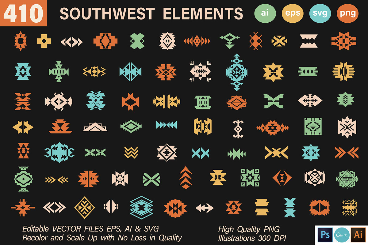 410 Southwestern Shapes Atelier +SVG, an Object Graphic by Katrinelly (Photo 5 of 14)