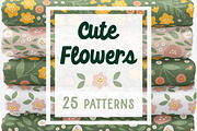 25 Cute pastel floral patterns, a Pattern Graphic by RevolutionizZed (Thumbnail 1 of 18)
