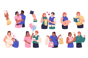 Vector pregnancy set, early, a Person Illustration by Elegant Solution