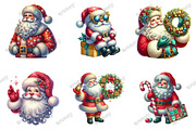 Glitter Christmas Santa Claus Waterc, an Illustration by designcity5 (Thumbnail 3 of 5)
