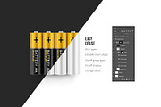 Battery AA. 3in1 Mockup, a Packaging Mockup by easymock (Thumbnail 10 of 16)