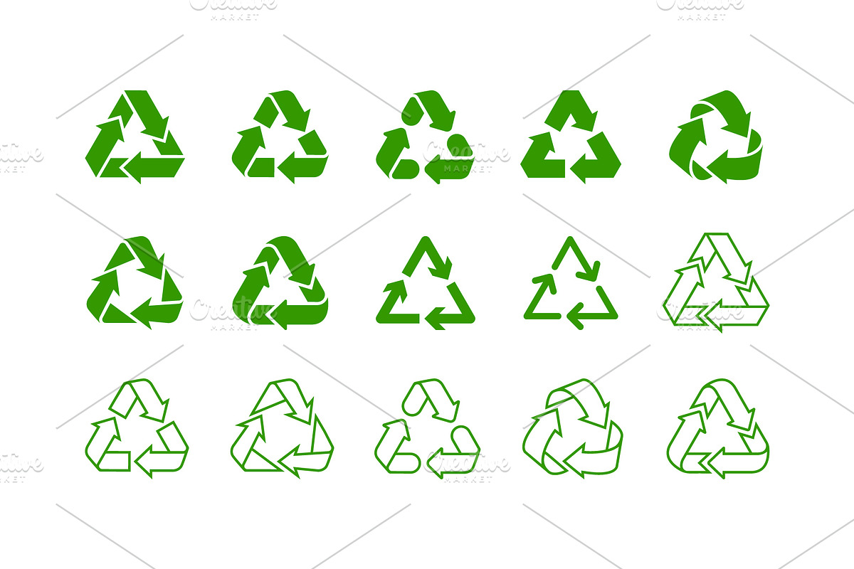 Recycle Symbol. Eco Sign Triangle., a Solid Icon by Plaid4You (Photo 2 of 7)