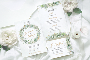 Eucalyptus Wedding Invite Suite
