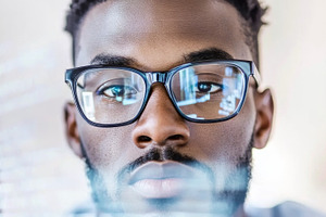 Black male software developer focuse, a Photo by Dvoevnore photos