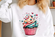 Whimsical Spring Cupcake Clipart, an Illustration by designcity5 (Thumbnail 3 of 5)
