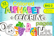 Colored alphabet + coloring pages #2, an Animal Illustration by Nataliia Toporovska (Thumbnail 1 of 4)
