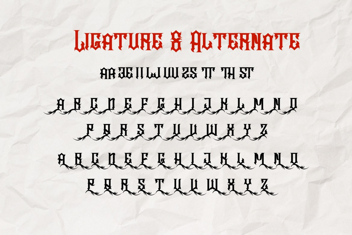 Velgrynd - Display Blackletter Font, a Blackletter Font by Dhabee (Photo 3 of 17)