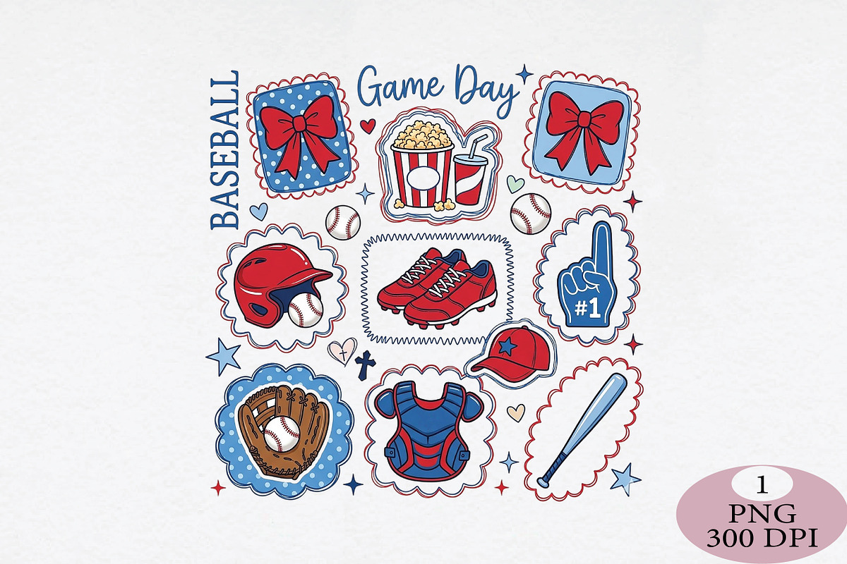 Baseball Game Day PNG, an Illustration by Daily.Designs (Photo 1 of 5)
