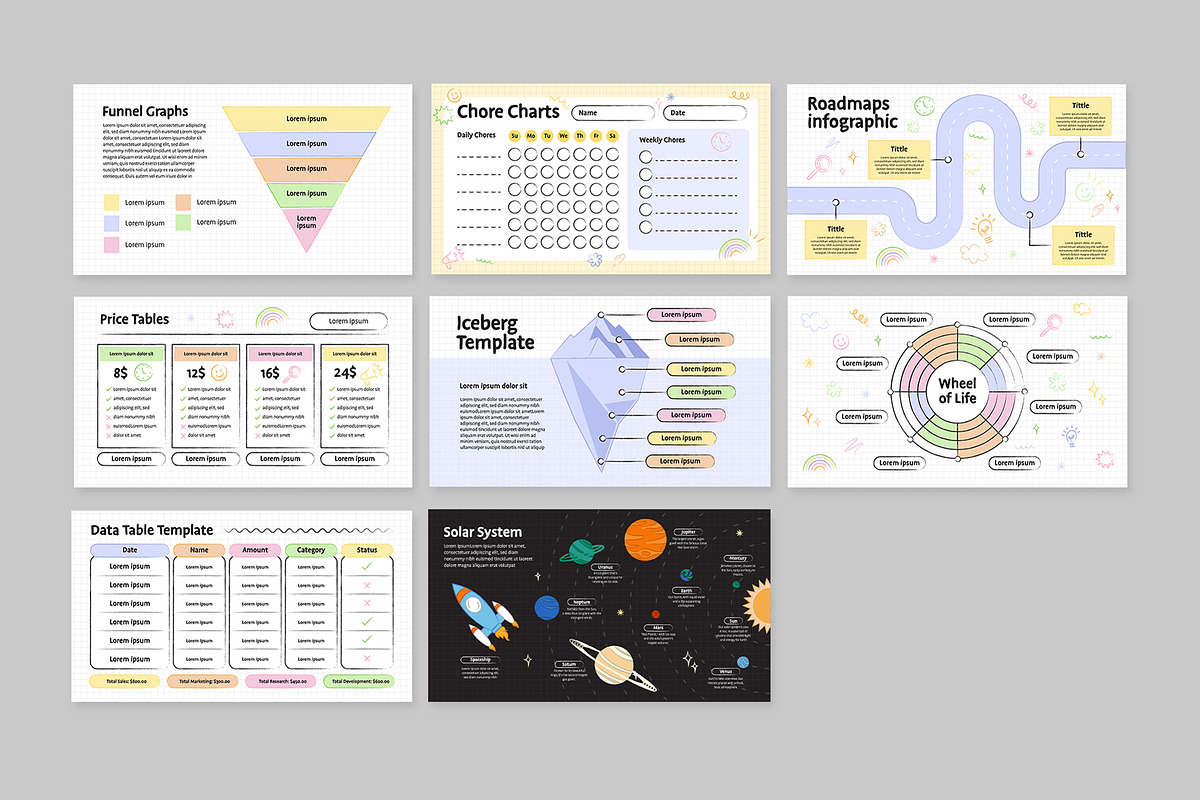 Cute Infographic Templates Set, a Presentation Template by BrandPacks