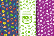 Lucky Charms Icons And Pattern, an Outline Icon by Iconka (Thumbnail 1 of 6)