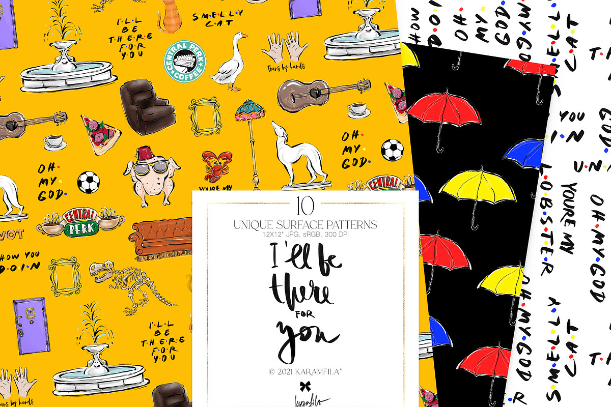 Freinds TV Show Seamless Patterns, a Pattern Graphic by KaramfilaS (Photo 2 of 4)