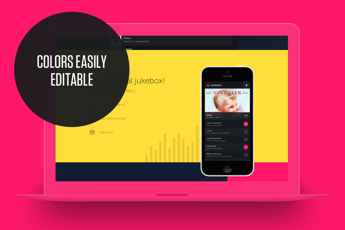 8Multi Device PS Flat/Vector Mockups, an iPhone Mockup by andresvizio (Photo 6 of 12)