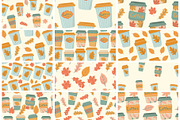 Autumn Coffee patterns & clipart, a Food Illustration by Carpet Tapete Pretzel (Thumbnail 3 of 10)