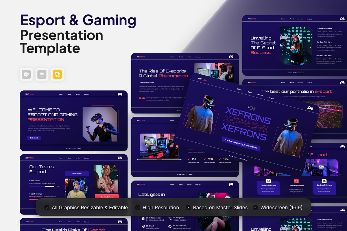 Xefrons Esport & Gaming Google Slide, a Presentation Template by Annora Studio (Photo 1 of 5)