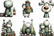 Christmas Snowman Clipart, an Illustration by Black Bird Studio (Thumbnail 5 of 6)